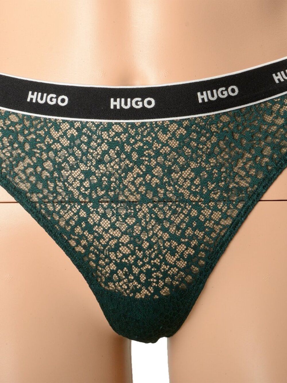 Hugo Boss Women's "Thong Lace" See Through Logo Print Thong Panties US S IT 40